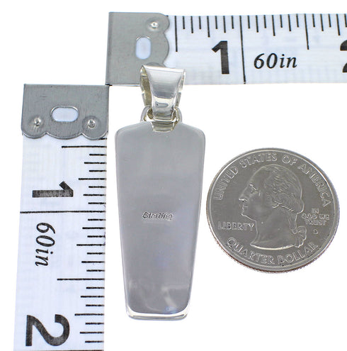 Multicolor Inlay Authentic Sterling Silver Southwest Pendant RX73836
