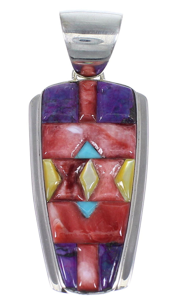 Southwest Genuine Sterling Silver Multicolor Pendant RX74184