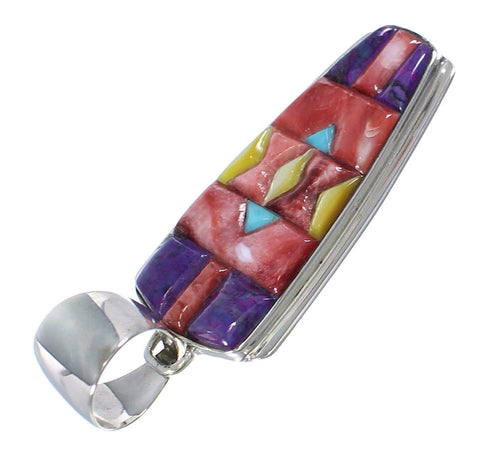 Southwest Genuine Sterling Silver Multicolor Pendant RX74184