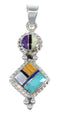 Genuine Sterling Silver Southwest Multicolor Pendant RX74235