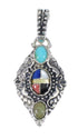 Multicolor And Sterling Silver Southwest Reversible Slide Pendant RX74236