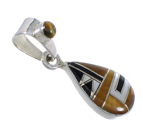 Southwest Multicolor And Silver Tear Drop Pendant YX70785