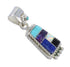 Sterling Silver And Multicolor Inlay Southwestern Pendant YX67841