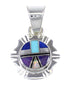 Authentic Sterling Silver And Multicolor Inlay Southwestern Pendant YX67845