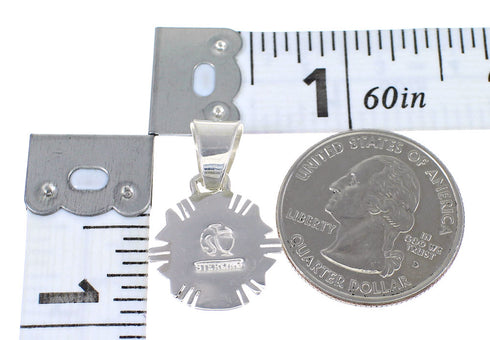 Authentic Sterling Silver And Multicolor Inlay Southwestern Pendant YX67845