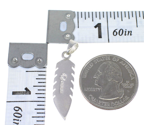 Feather Sterling Silver And Multicolor Inlay Southwest Pendant YX67855