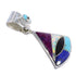 Multicolor Inlay Southwest Sterling Silver Pendant QX70387