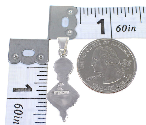 Multicolor Inlay Southwestern Sterling Silver Pendant QX70389