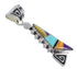 Multicolor Inlay Authentic Sterling Silver Southwest Water Wave Pendant RX70621