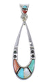 Southwest Authentic Sterling Silver Multicolor Pendant RX70625