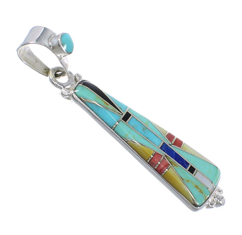 Authentic Sterling Silver Multicolor Southwest Pendant RX70633