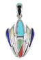 Southwest Authentic Sterling Silver Multicolor Inlay Pendant RX70641
