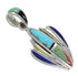 Southwest Authentic Sterling Silver Multicolor Inlay Pendant RX70641
