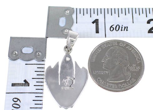 Southwest Authentic Sterling Silver Multicolor Inlay Pendant RX70641