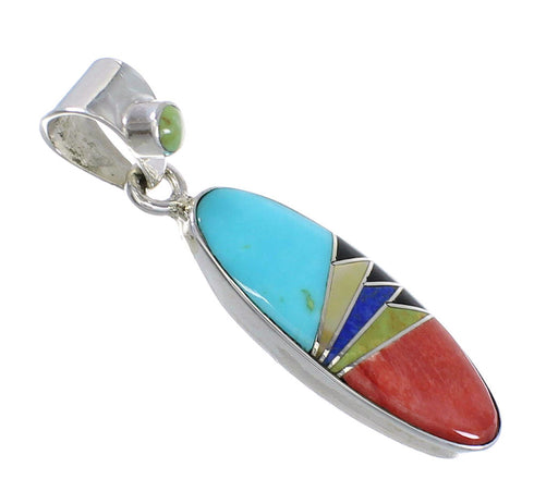 Authentic Sterling Silver Southwest Multicolor Pendant RX70644