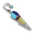Southwest Genuine Sterling Silver Multicolor Inlay Pendant RX70651
