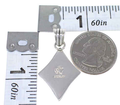 Authentic Sterling Silver Multicolor Inlay Pendant RX70671