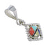 Multicolor Inlay Authentic Sterling Silver Southwest Pendant RX70764