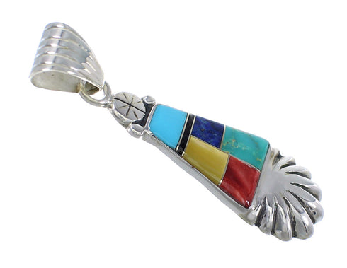 Multicolor And Genuine Sterling Silver Southwest Pendant YX68147