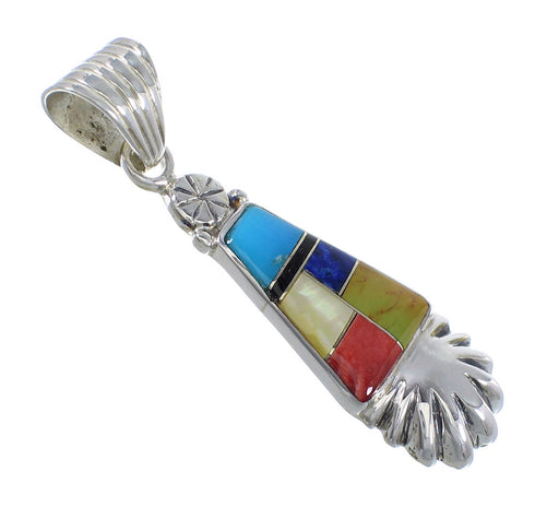 Multicolor And Genuine Sterling Silver Southwest Slide Pendant YX68151