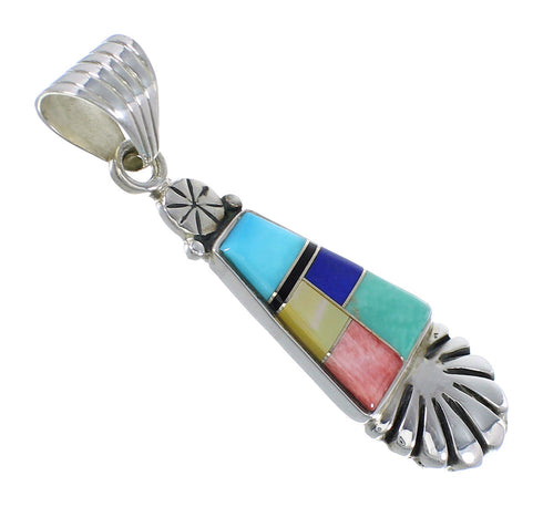 Multicolor And Authentic Sterling Silver Southwest Pendant YX68155