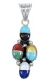 Multicolor And Authentic Sterling Silver Southwestern Slide Pendant YX68164