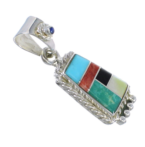 Sterling Silver And Multicolor Southwest Pendant YX68173