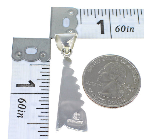 Multicolor Inlay And Sterling Silver Water Wave Southwest Pendant YX67904