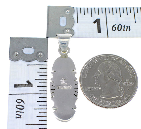 Genuine Sterling Silver Multicolor Inlay Southwest Slide Pendant YX67937