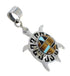 Sterling Silver And Multicolor Southwest Turtle Pendant YX68007