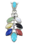 Genuine Sterling Silver Multicolor Southwestern Pendant YX67794