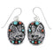Sterling Silver Turquoise And Coral Southwest Eagle Hook Dangle Earrings YX68063