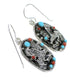 Genuine Sterling Silver Turquoise And Coral Southwest Eagle Hook Dangle Earrings YX68065