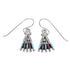 Sterling Silver Turquoise And Coral Southwest Water Wave Needlepoint Hook Dangle Earrings YX68078