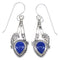 Lapis And Sterling Silver Southwest Hook Dangle Earrings YX68378