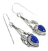 Lapis And Sterling Silver Southwest Hook Dangle Earrings YX68378