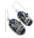 Lapis And Sterling Silver Southwest Eagle Hook Dangle Earrings YX68486