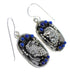 Lapis And Sterling Silver Southwestern Eagle Hook Dangle Earrings YX68487