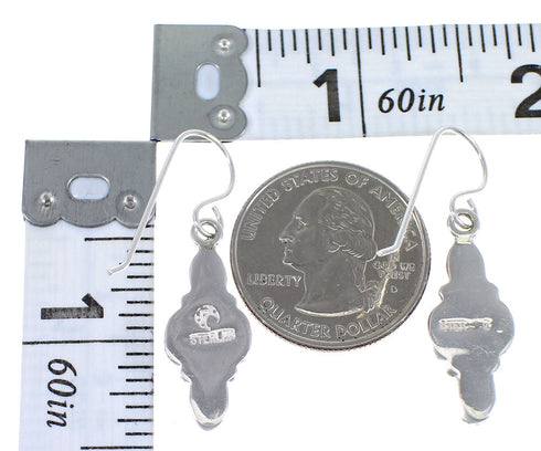 Lapis And Authentic Sterling Silver Southwestern Hook Dangle Earrings YX68490