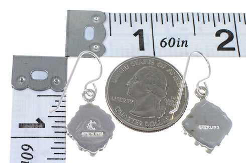 Southwest Lapis And Sterling Silver Hook Dangle Earrings YX68491