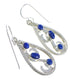 Southwestern Lapis And Authentic Sterling Silver Hook Dangle Earrings YX68497