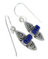 Southwestern Sterling Silver And Lapis Needlepoint Water Wave Hook Dangle Earrings YX68500