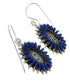 Southwest Lapis And Sterling Silver Needlepoint Water Wave Hook Dangle Earrings YX68501
