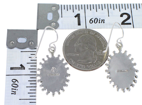 Southwest Lapis And Sterling Silver Needlepoint Water Wave Hook Dangle Earrings YX68501