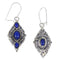 Southwestern Lapis And Sterling Silver Reversible Hook Dangle Earrings YX68505