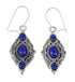 Southwestern Lapis And Sterling Silver Reversible Hook Dangle Earrings YX68505