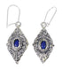 Southwestern Lapis And Sterling Silver Reversible Hook Dangle Earrings YX68505