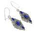 Southwestern Lapis And Sterling Silver Reversible Hook Dangle Earrings YX68505