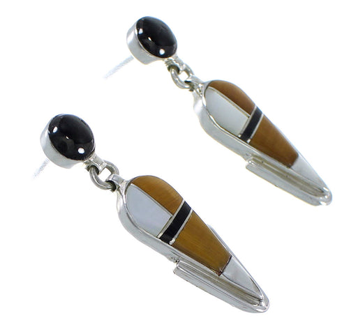 Sterling Silver Multicolor Post Dangle Earrings YX70835