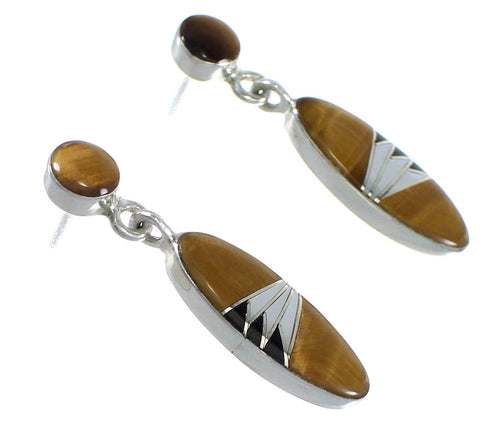 Sterling Silver Multicolor Southwestern Post Dangle Earrings YX70852